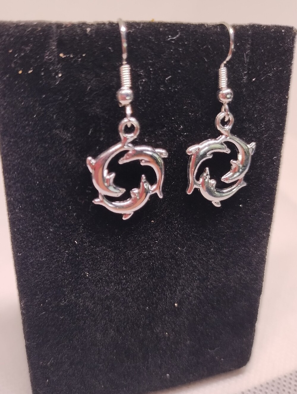 Silver Dolphin Earrings Women's Jewelry Dangle New G28